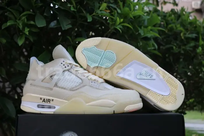Authentic OFF-WHITE x Air Jordan 4 SP WMNS “Sail” 