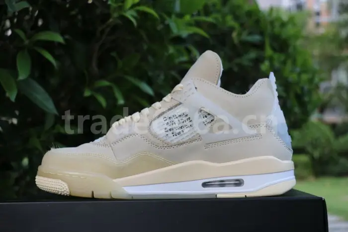 Authentic OFF-WHITE x Air Jordan 4 SP WMNS “Sail” 