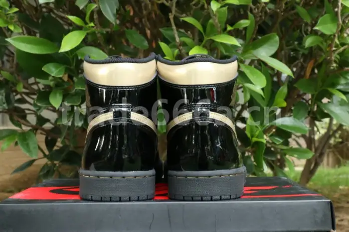 Authentic Air Jordan 1 High “Black Metallic Gold” 