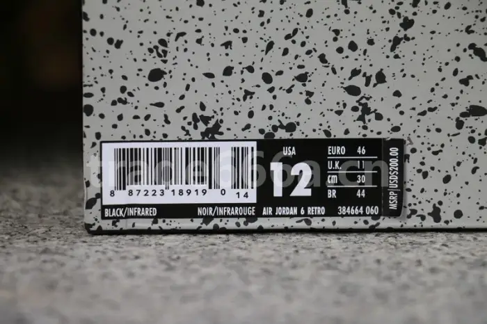 Authentic Air Jordan 6 “Black Infrared” Nike 