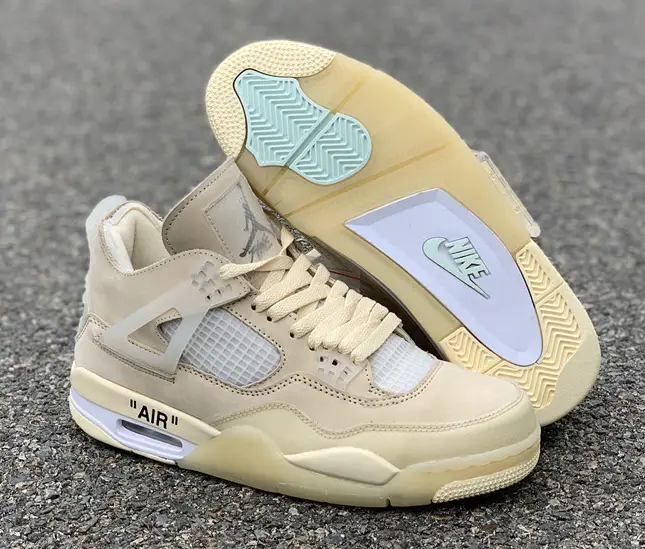 Authentic OFF-WHITE x Air Jordan 4 “Sail” Women Shoes 