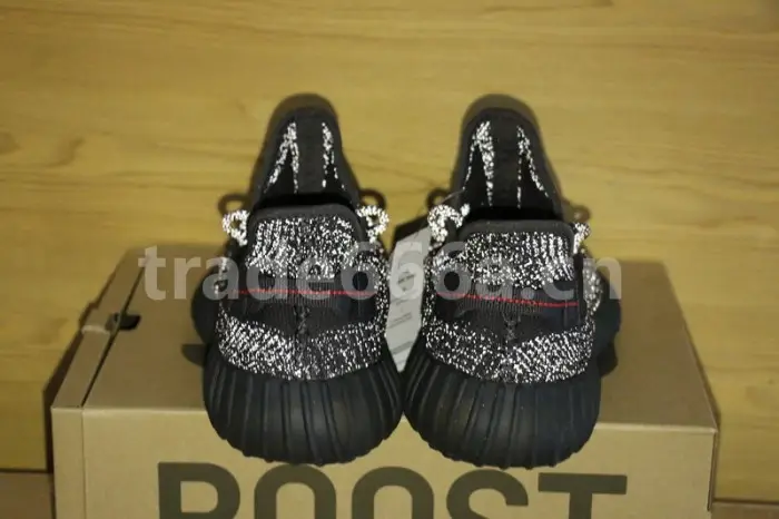 Authentic Yeezy Boost 350 V2 Static Black full-reflective 