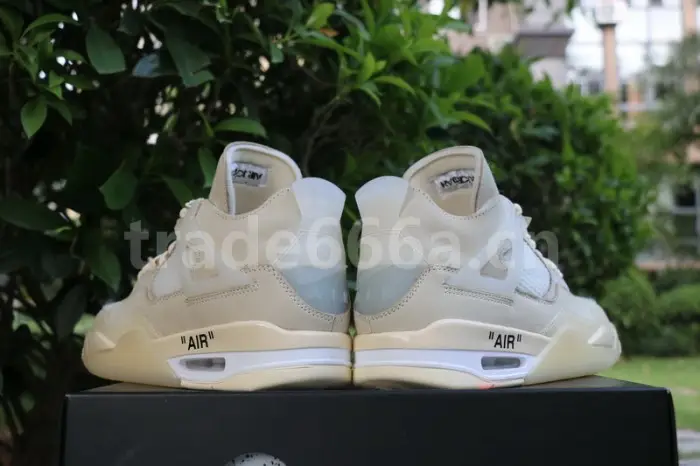 Authentic OFF-WHITE x Air Jordan 4 SP WMNS “Sail” 