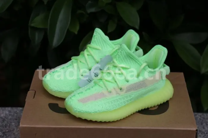 Authentic AD Yeezy 350 Boost V2 “Glow” kids shoes 