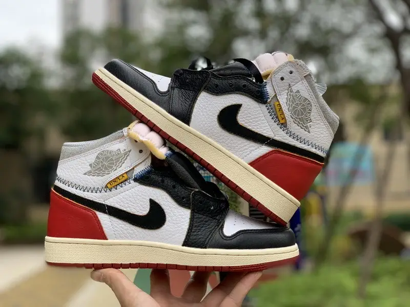 Authentic Union x Air Jordan 1 Retro High OG NRG White Red GS 