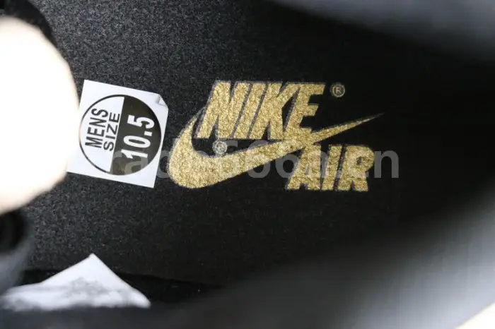 Authentic Air Jordan 1 High “Black Metallic Gold” 