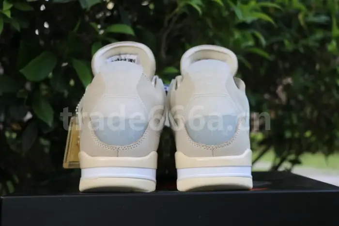 Authentic OFF-WHITE x Air Jordan 4 SP WMNS “Sail” 