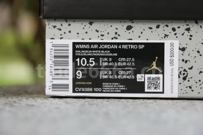 Authentic OFF-WHITE x Air Jordan 4 SP WMNS “Sail” 