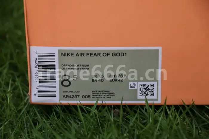 Authentic Nike Air Fear of God 1 “Triple Black” 