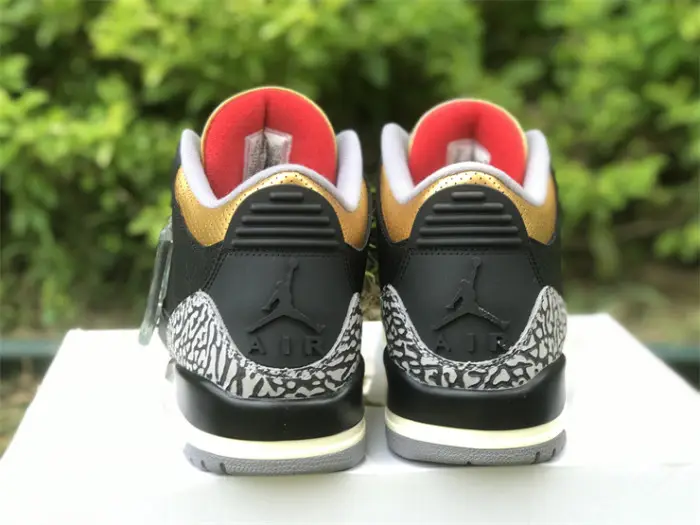 Authentic Air Jordan 3 Black Gold” Women Shoes FDD955