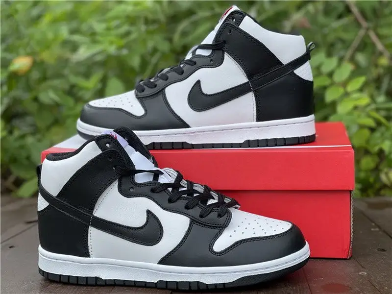 Authentic Nike Dunk High Black White 