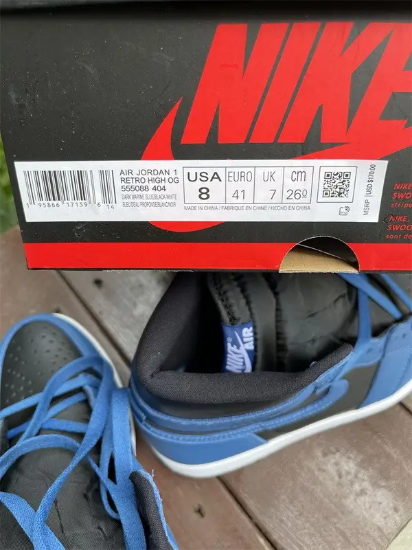 Authentic Air Jordan 1 High OG “Dark Marina Blue” 