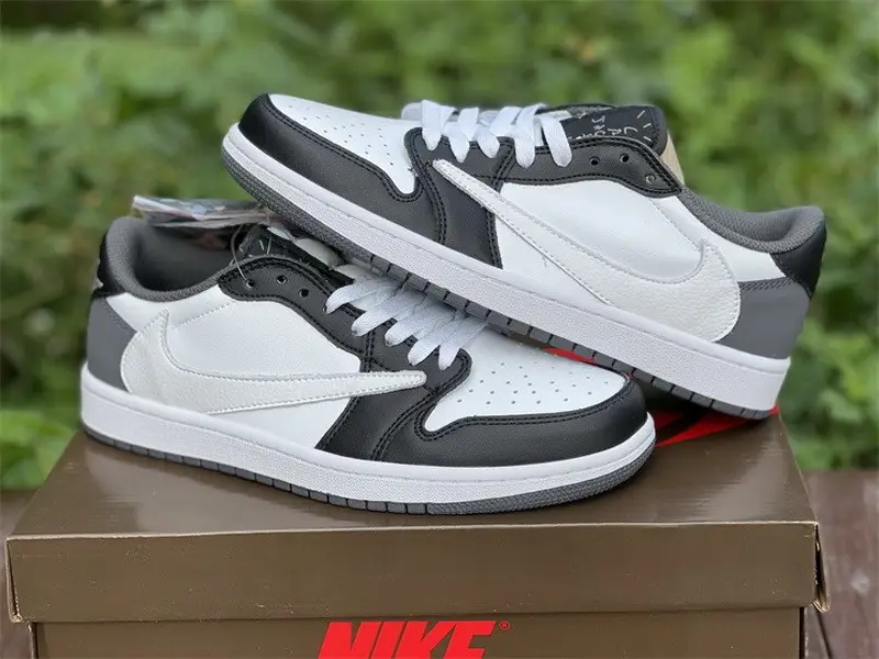 Authentic Travis Scott x Air Jordan 1 Low Black White 