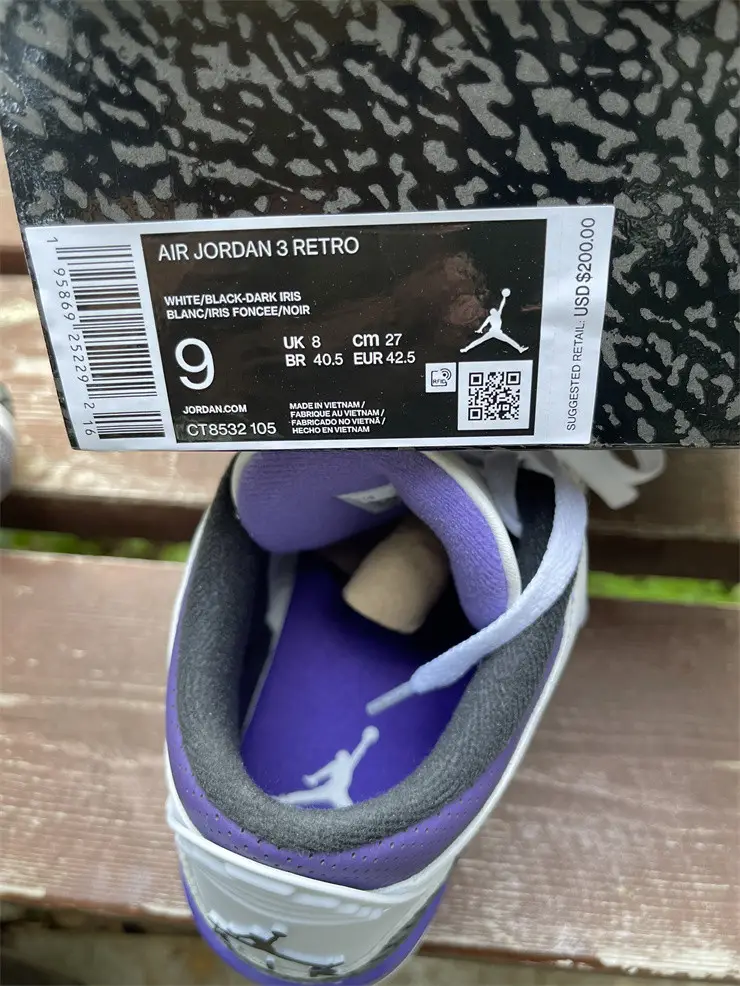 Authentic Air Jordan 3 “Dark Iris” 