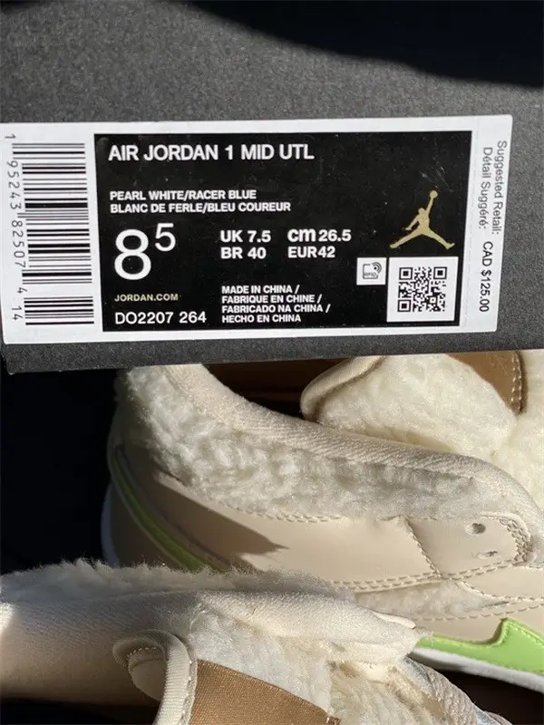 AuthenticAir Jordan 1 Mid Pearl White 