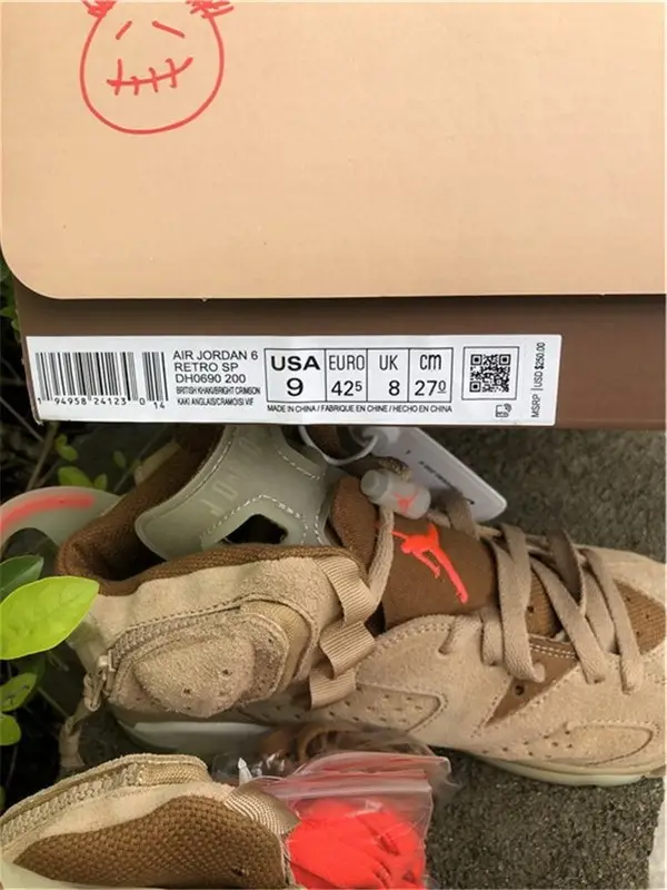 Authentic Travis Scott x Air Jordan 6 “British Khaki” 
