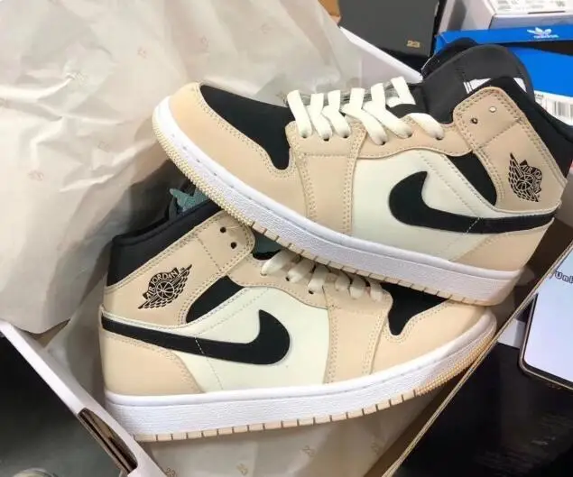Authentic Air Jordan 1 Mid Barely Orange Women Shoes 