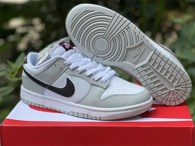 Authentic Nike Dunk Low White Grey 