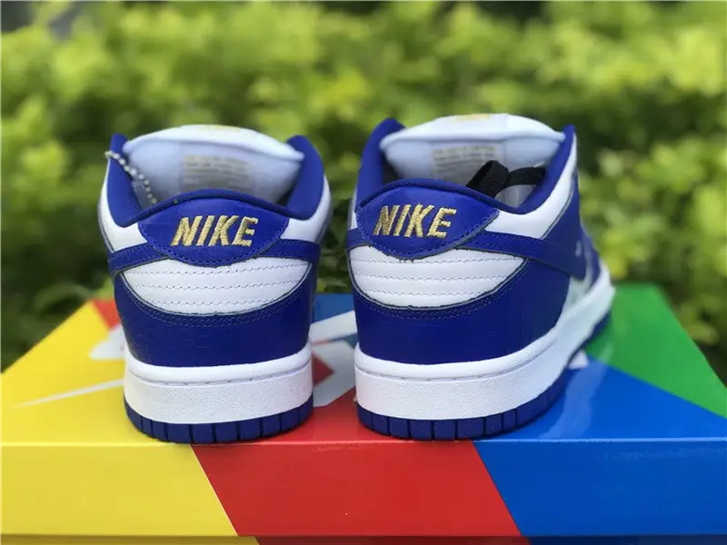 Authentic Supreme x Nike SB Dunk Blue White 