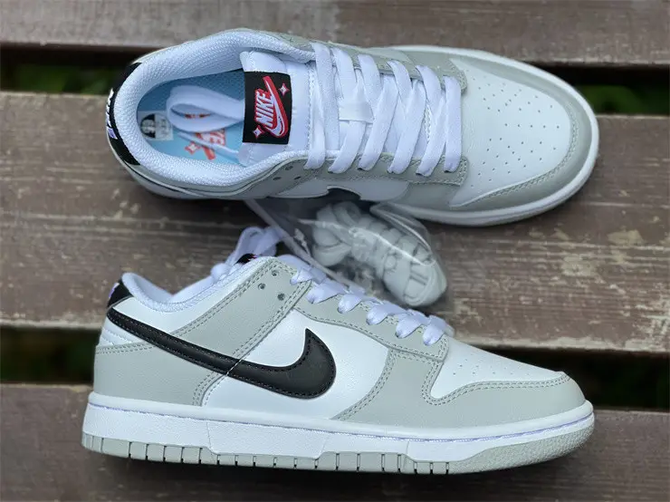 Authentic Nike Dunk Low White Grey 