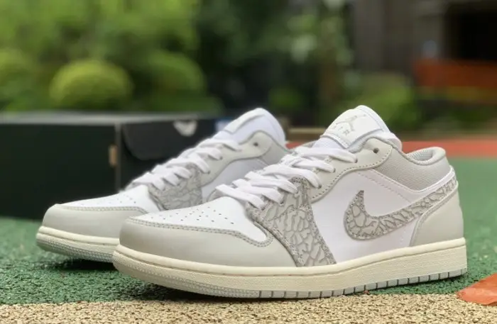 Authentic Air Jordan 1 Low PRM Elephant Print 