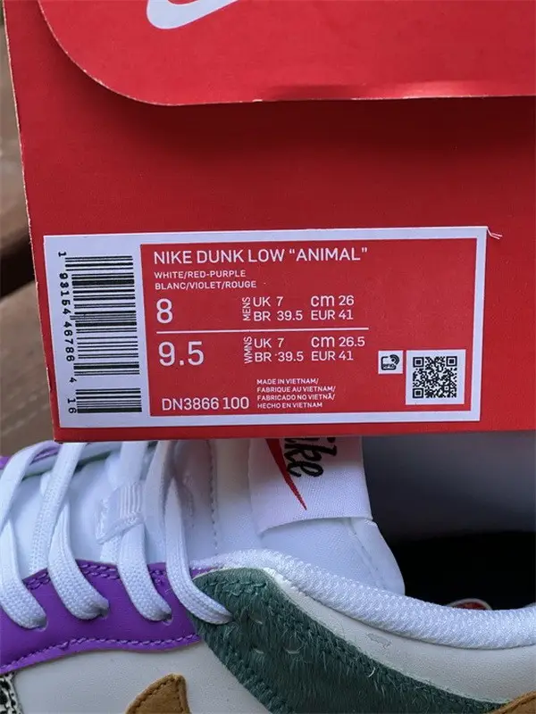 Authentic Nike Dunk Low Safari Mix 