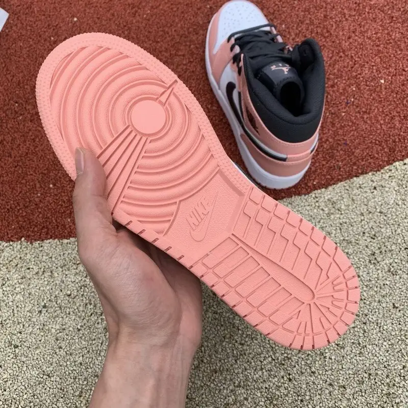 Authentic Air Jordan 1 Mid Pink quarts GS 