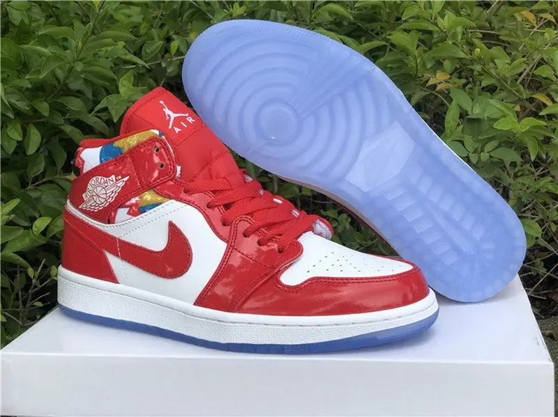 Authentic Air Jordan 1 Mid Red White 