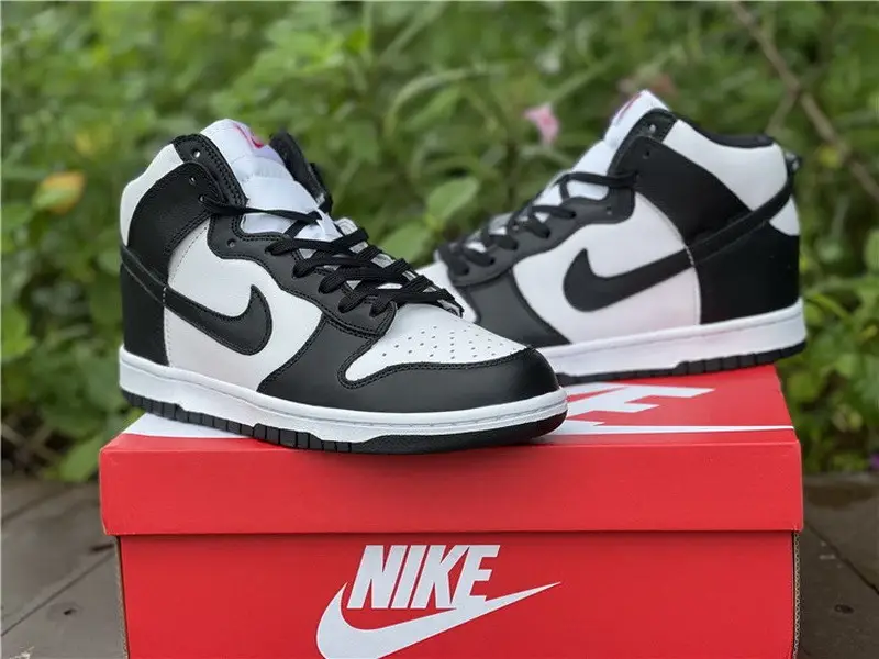 Authentic Nike Dunk High Black White 