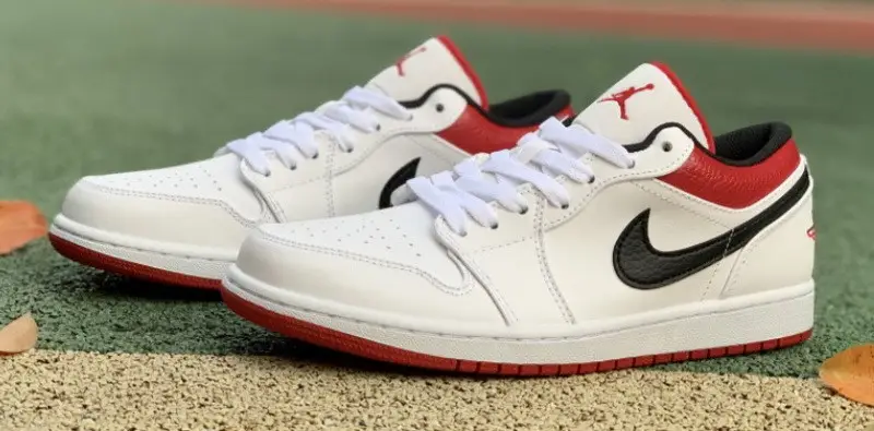 Authentic Air Jordan 1 Low White Red 
