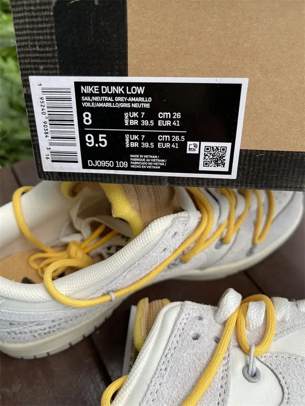 Authentic OFF-WHITE x Nike Dunk Low “The 50” DJ0950-109 