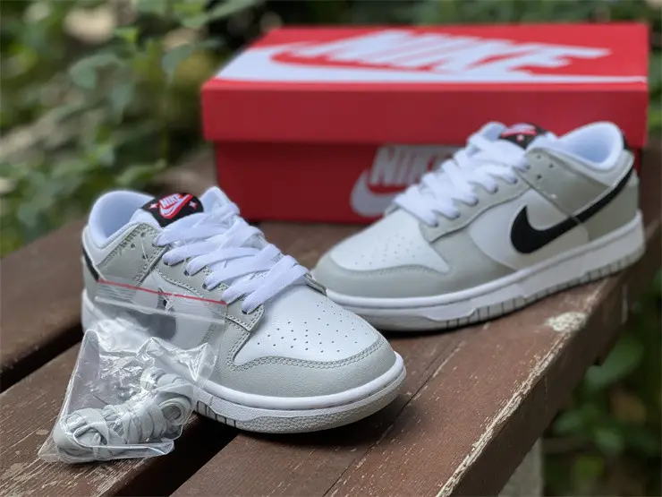 Authentic Nike Dunk Low White Grey 