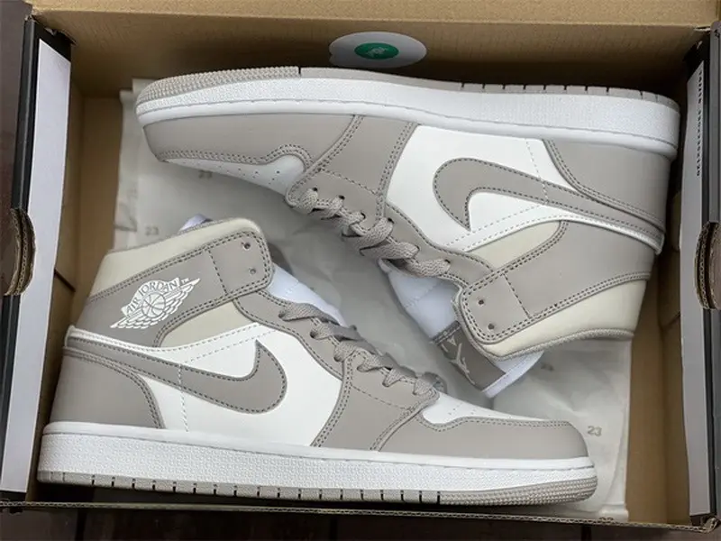 Authentic Air Jordan 1 Mid “Linen” 