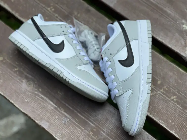 Authentic Nike Dunk Low White Grey 
