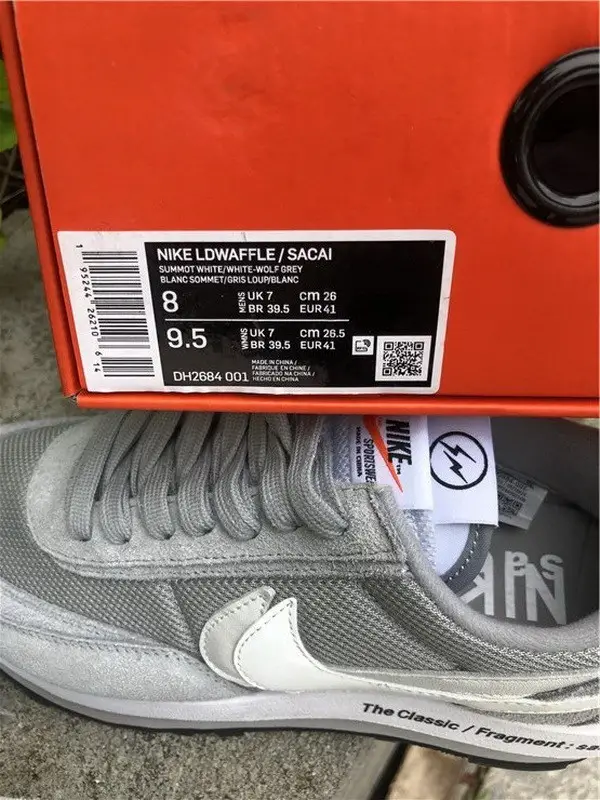 Authentic fragment Design x sacai x Nike LDV Waffle Grey 