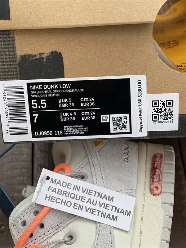 Authentic OFF-WHITE x Nike Dunk Low “The 50” DJ0950 119 