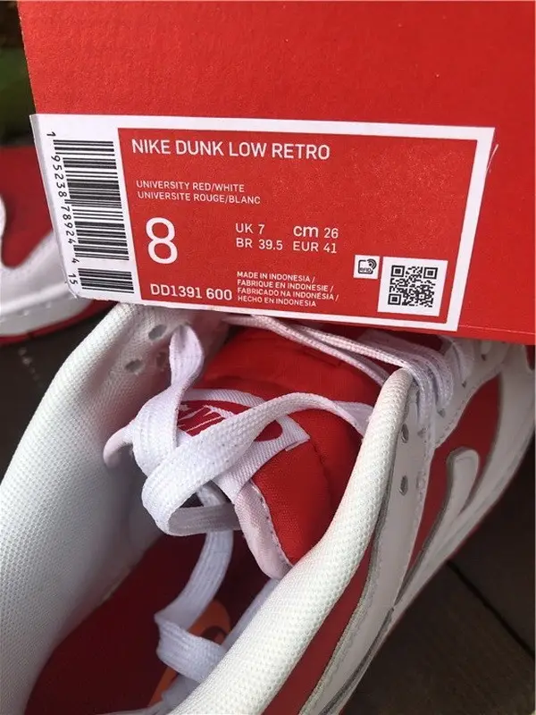 Authentic Nike Dunk Low University Red 