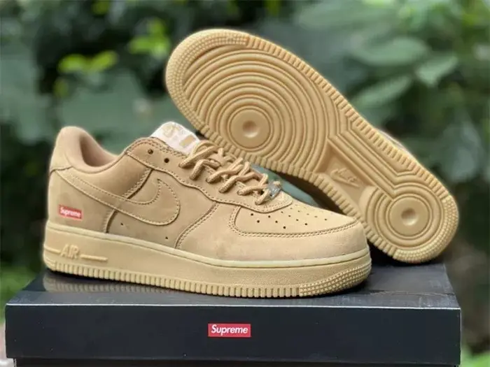 Authentic Supreme X Nike Air Force 1 Low SP Wheat 