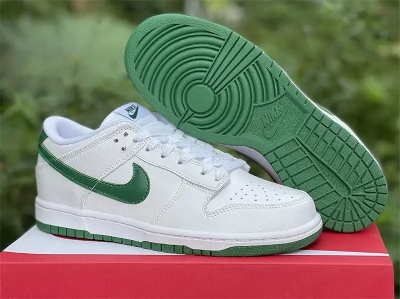 Authentic Nike Dunk Low White Green women shoes 