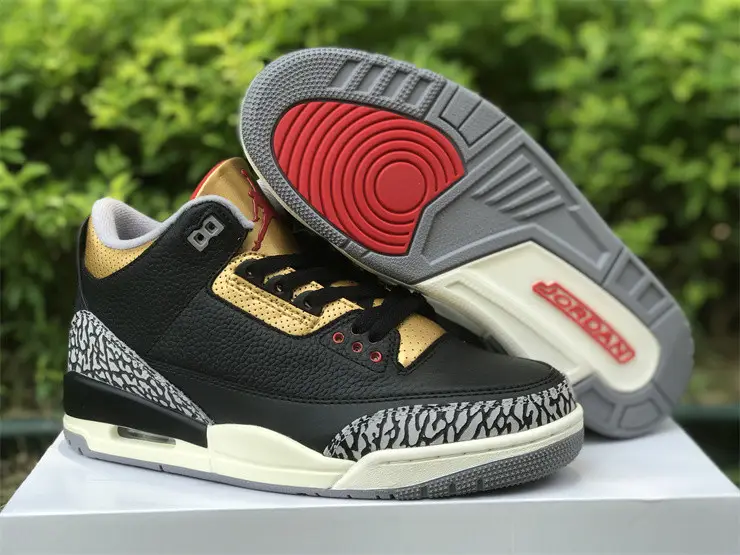 Authentic Air Jordan 3 Black Gold” Women Shoes 