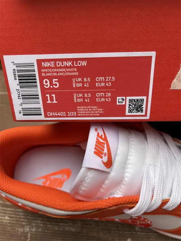 Authentic Nike Dunk Low “Orange Paisley” 
