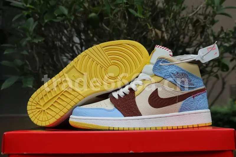 Authentic Maison Chateau Rouge x Air Jordan 1 High Mid GS 