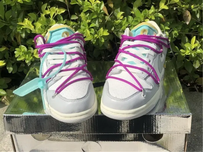 Authentic Off-White x Nike Dunk Low Beige Grey Women Shoes 
