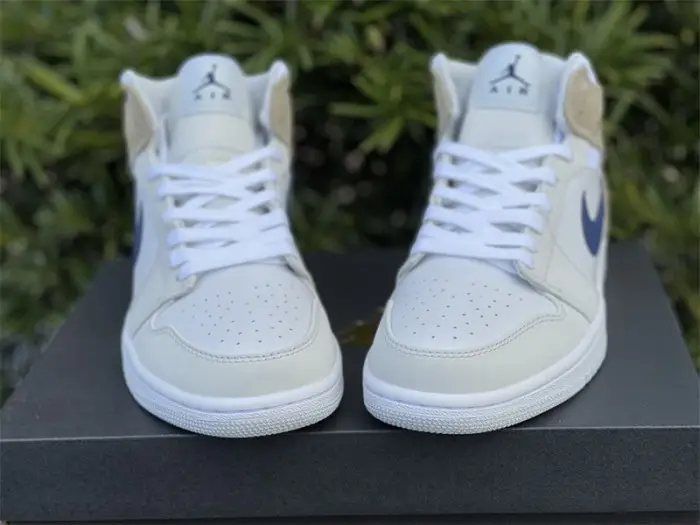 Authentic Air Jordan 1 Mid White Khaki 