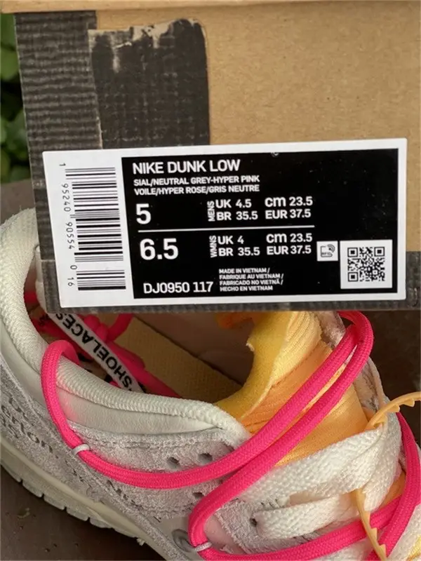 Authentic OFF-WHITE x Nike Dunk Low “The 50”DJ0950 117 