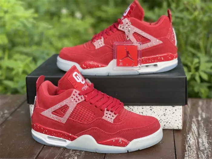 Authentic Air Jordan 4 PE Oklahoma Sooners （restock) 