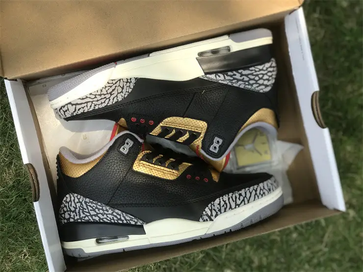 Authentic Air Jordan 3 Black Gold” Women Shoes 