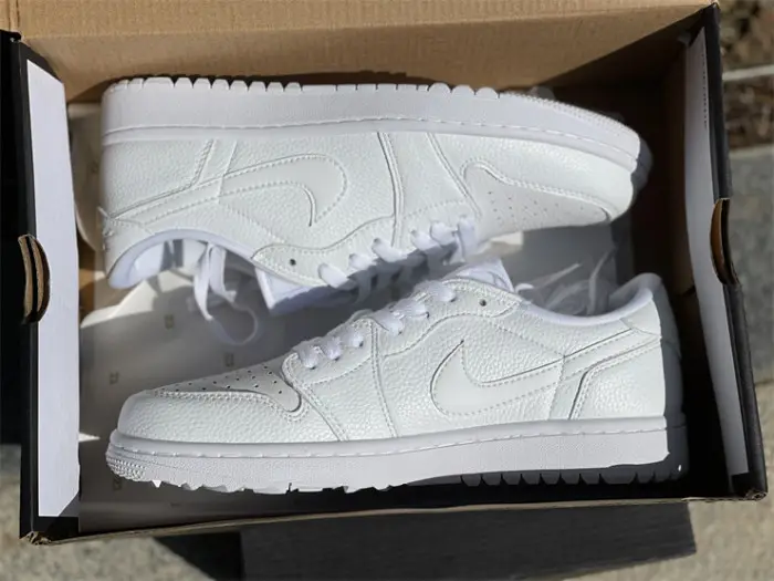 Authentic Air Jordan 1 Low Golf “Triple White” EBB2328