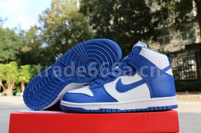 Authentic Nike Dunk Hi Blue White Women Shoes 