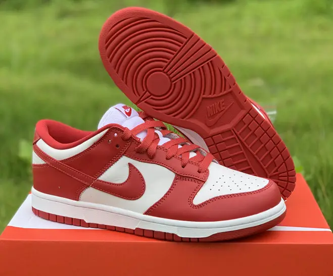 Authentic Nike Dunk Low University Red Women shoes 